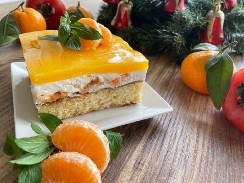 торт с мандаринами