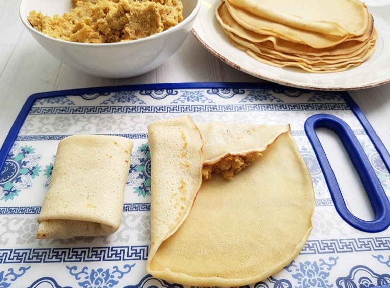 Блинчики с хумусом, рецепт