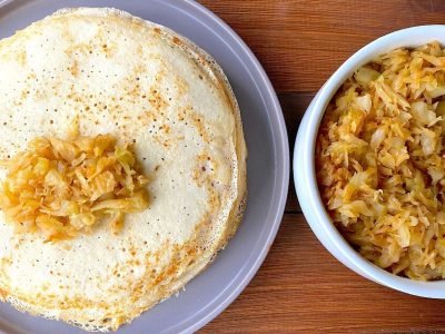 Блинчики с капустой на заварном тесте