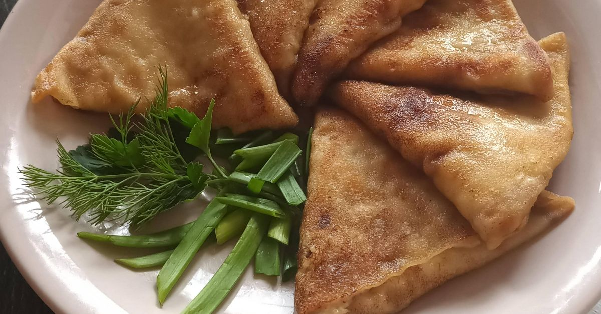 блинчики с сыром и луком