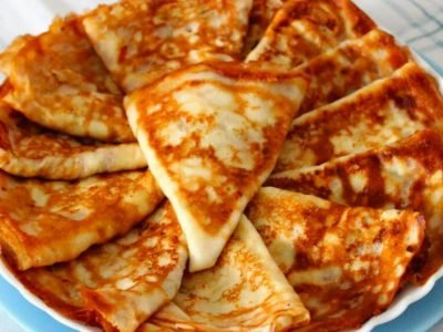 Блинчики с сыром и луком