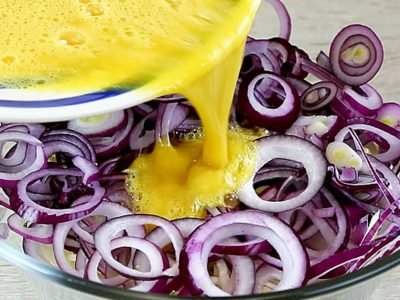 Блины с луком и редькой