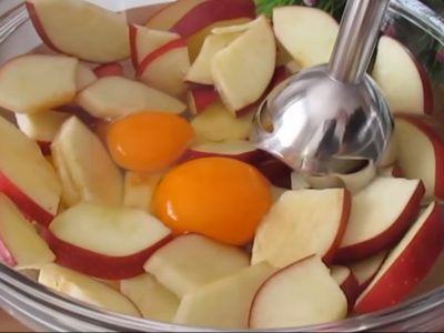 Блины с яблоками и шоколадной начинкой