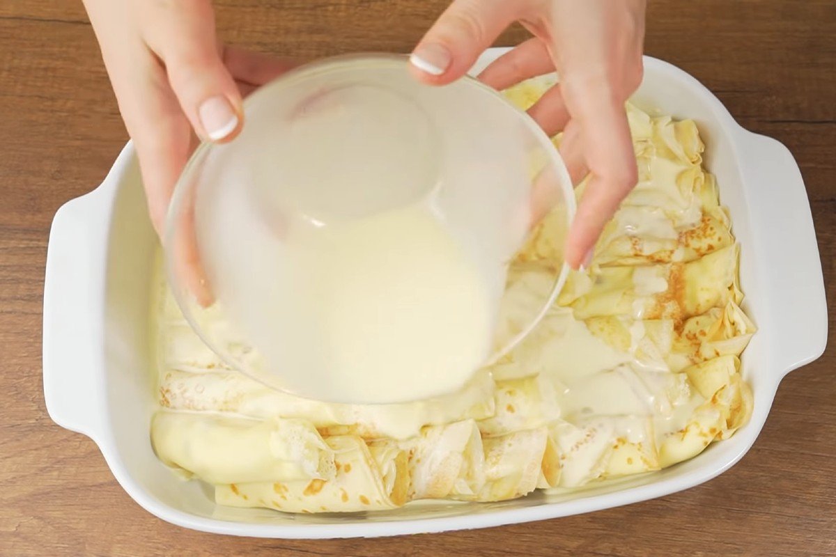 блины с творогом в духовке