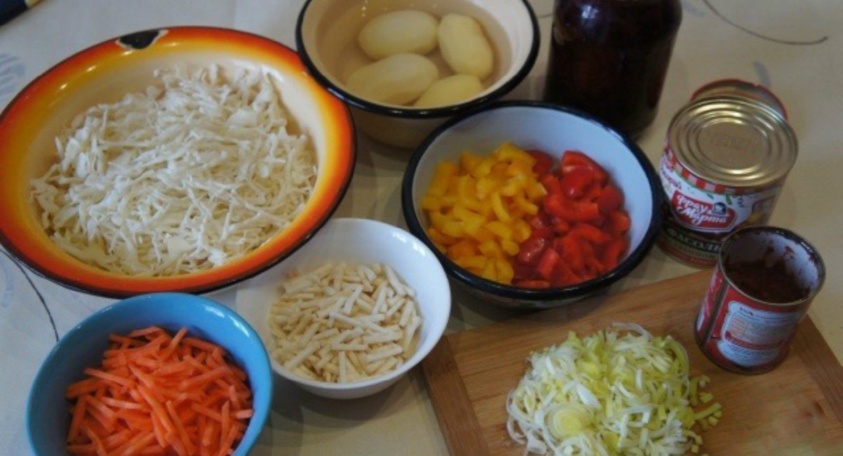 нарезанные овощи