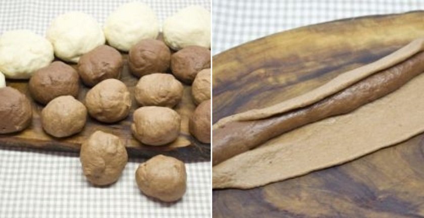 разделить тесто на части