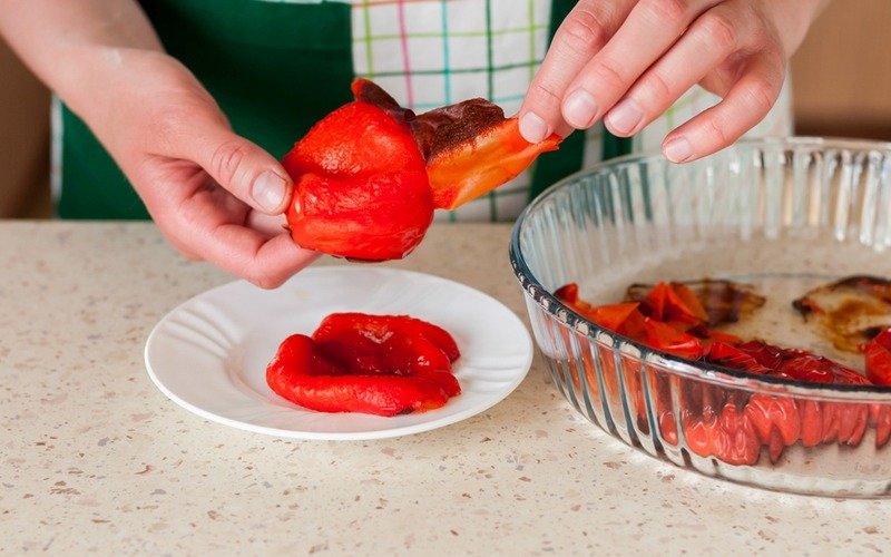 как снять кожицу с перца