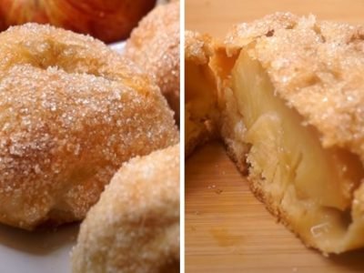 Пышные булочки-пирожные с яблочной начинкой