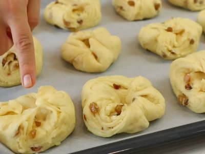 Польские булочки с изюмом и орехами