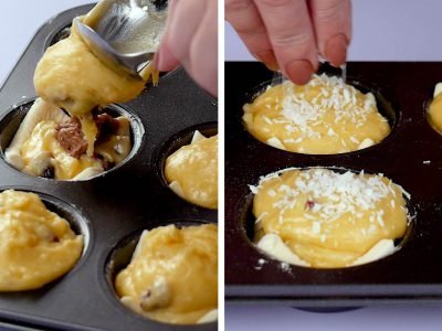 Булочки с вишней и шоколадным пудингом