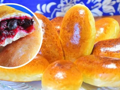 Булочки со смородиной из дрожжевого теста