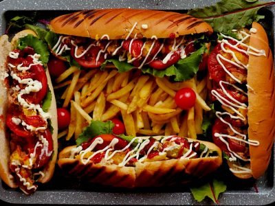 Бургер с картофелем фри в духовке