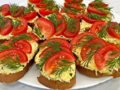 Бутерброды с яичной намазкой к чаю