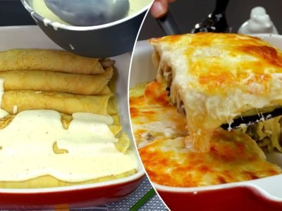 Быстрая лазанья из блинов