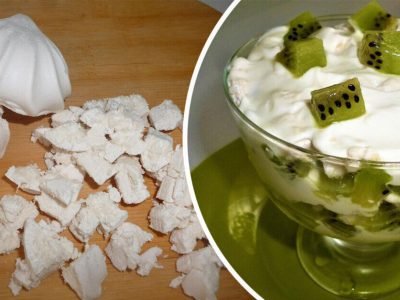 Быстрый десерт с зефиром и киви