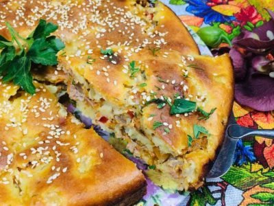 Быстрый пирог с фаршем