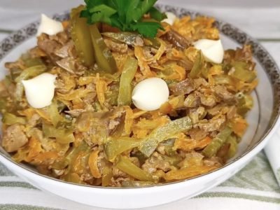 Быстрый салат с печенью