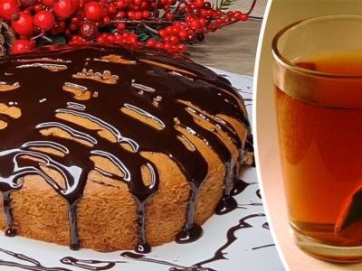 Чайный пирог с орехами и сухофруктами