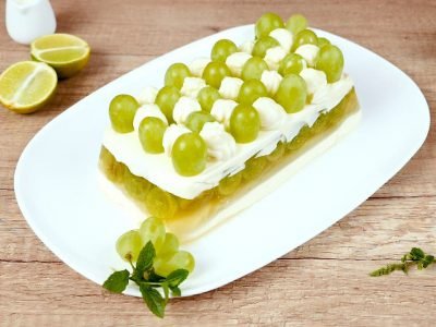 Чизкейк без выпечки с виноградом