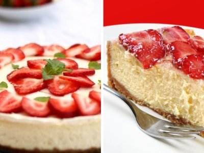 Чизкейк с клубникой без выпечки