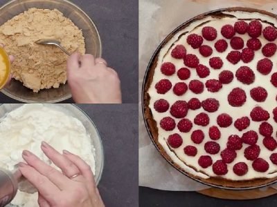 Чизкейк с малиной