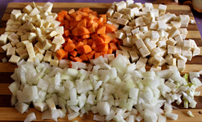 нарезанные овощи