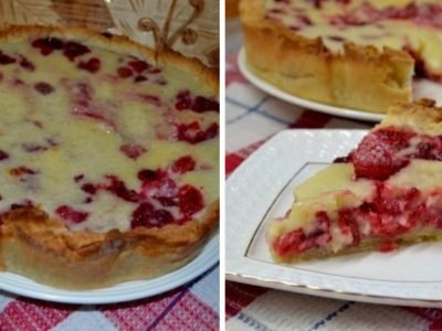 Цветаевский пирог с малиной