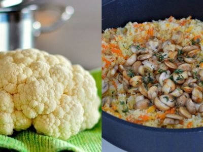 Цветная капуста с грибами