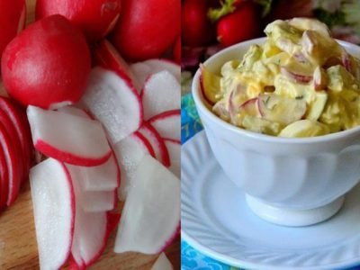 Дачный салат с редисом