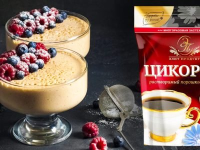 Воздушный десерт из ряженки и цикория