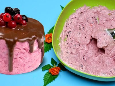 Десерт из творога и ягод без выпечки