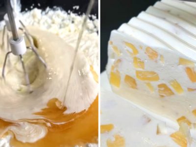 Десерт с ананасами без выпечки