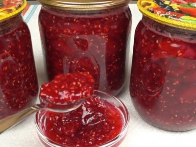 Домашнее малиновое варенье с бананом