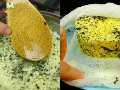 Домашний сыр с зеленью