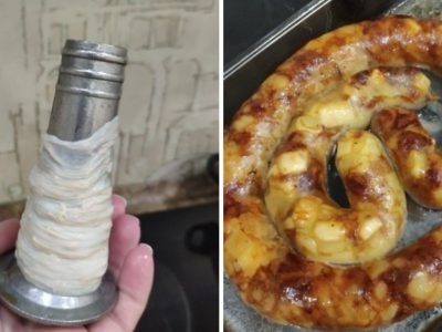 Домашняя колбаса с картошкой в духовке