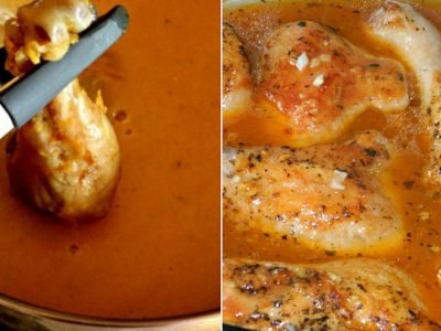 Домашняя курица в соусе