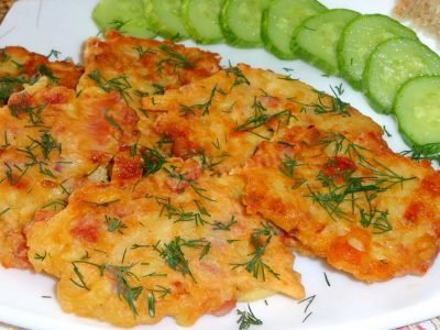 Драники с ветчиной и сыром