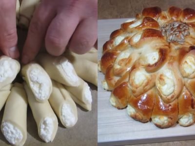 Дрожжевой пирог с творогом