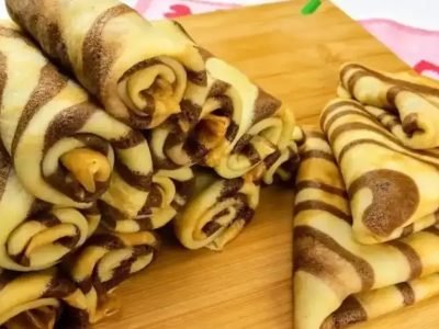 Двухцветные блинчики на молоке