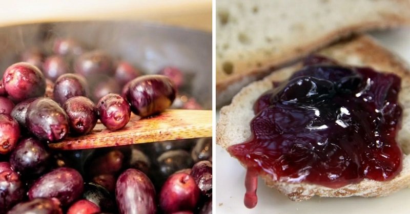виноградный джем на хлебе