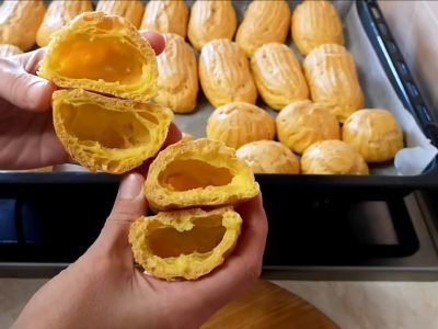 Нежные эклеры на растительном масле и воде