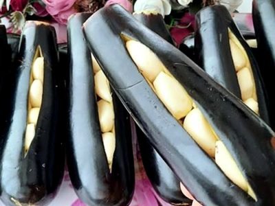 Фаршированные баклажаны с чесноком на зиму