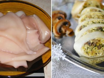 Фаршированные кальмары в духовке