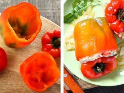 Фаршированные перцы с фасолью в духовке