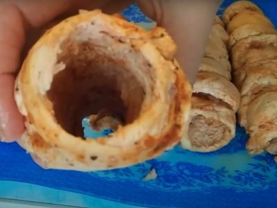 Фаршированные трубочки из куриного филе