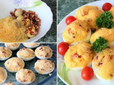 Фаршированные яйца в духовке