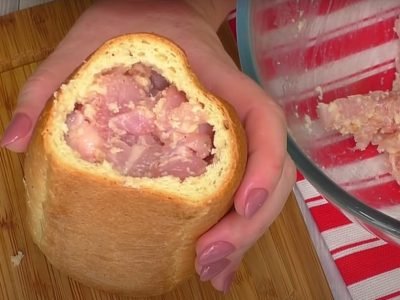 Фаршированный батон в духовке