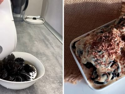 Фаршированный чернослив со сметаной