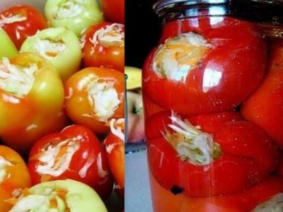 Фаршированный капустой перец