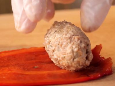 Фаршированный перец под сыром в духовке